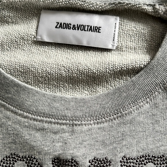 Zadig & Voltaire sweatshirt “LOVE” gray size L NWT - Picture 5 of 7